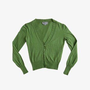 Vintage Lime Green Button-Up Cardigan Sweater by Sportmax